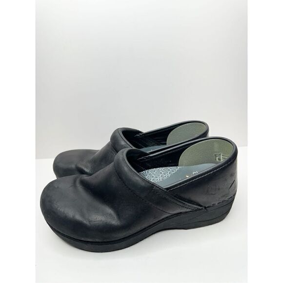 Dansko Clogs Size 8US Matte Black Leather Comfort Slip On Professional Shoes - Picture 4 of 12
